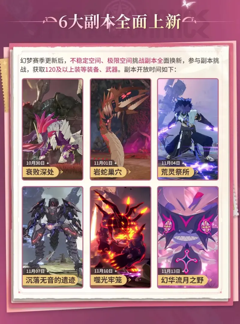 【シーズン2】6つの新ダンジョンが登場！