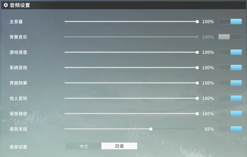 オーディオ設定