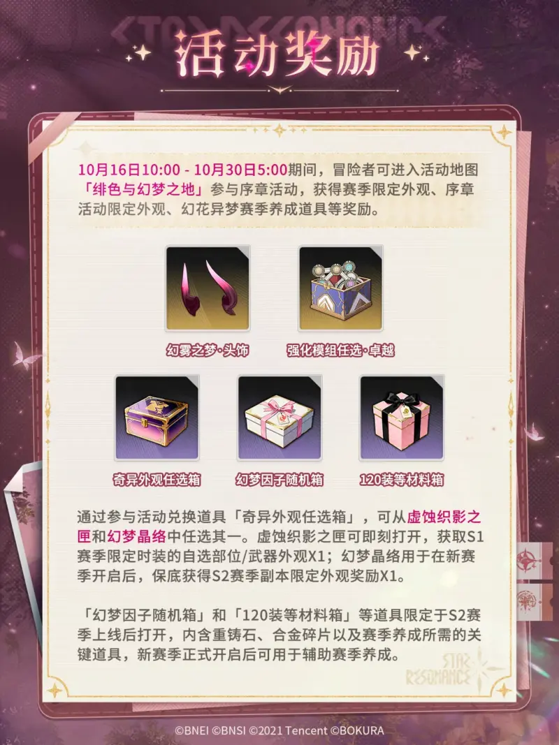 スターレゾナンス 緋色と幻夢の序章 報酬アイテム