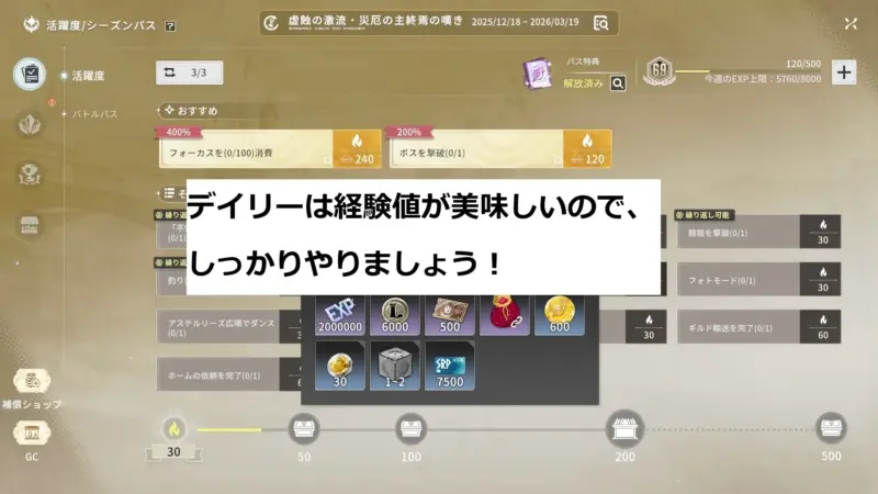 デイリー報酬が多い