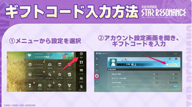 ギフトカード入力方法